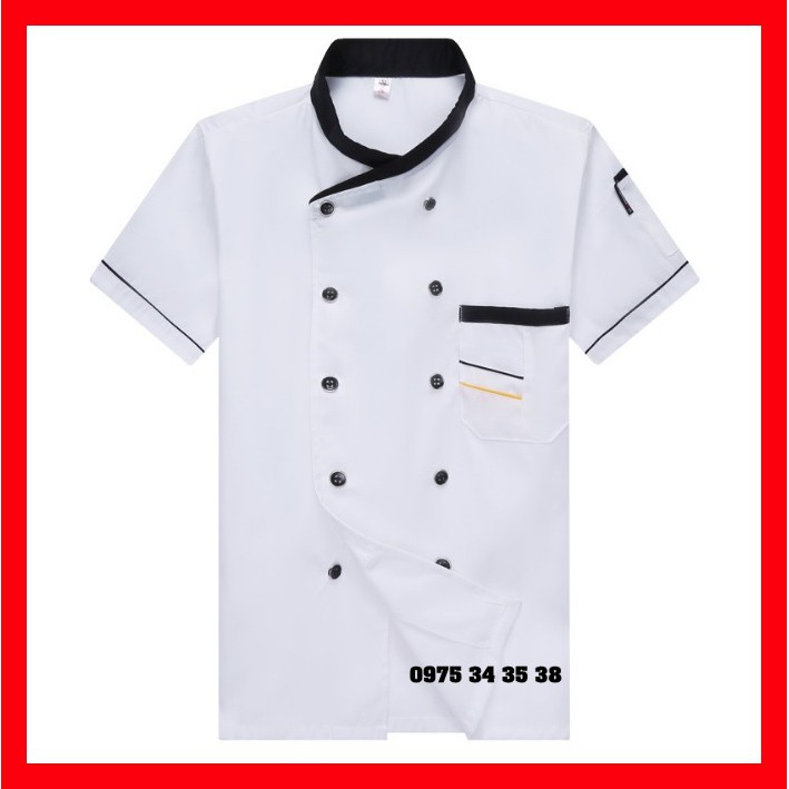 Áo bếp ngắn tay mỏng mát cho mùa hè