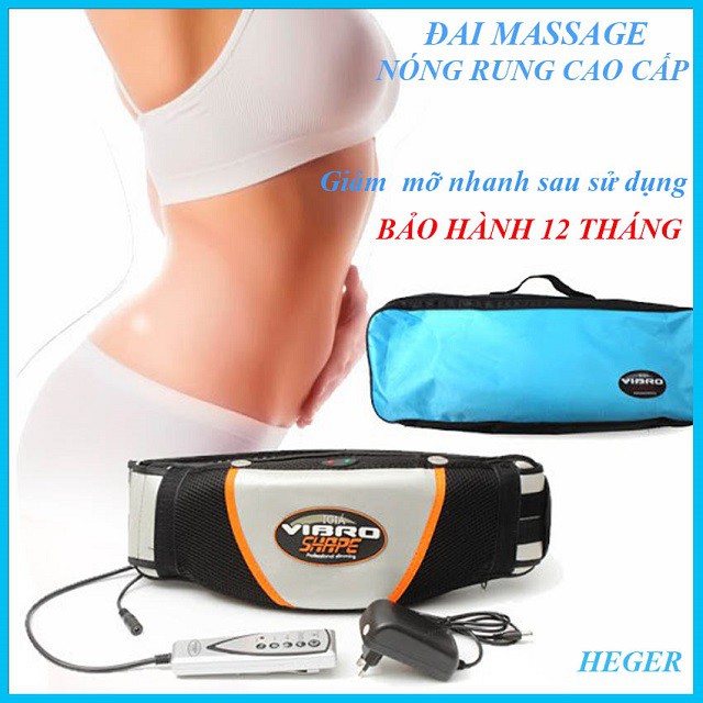 [Chính Hãng] -Đai Massage Bụng, Đai Massage Nóng Rung Giảm Mỡ Bụng, Toàn Thân Hiệu Quả