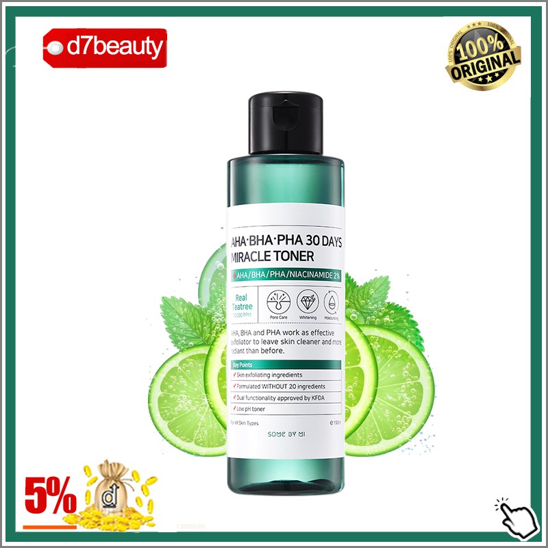Nước Hoa Hồng Giảm Mụn Some By Mi AHA-BHA-PHA 30 Days Miracle Toner 150ml🔥Bán chạy🔥