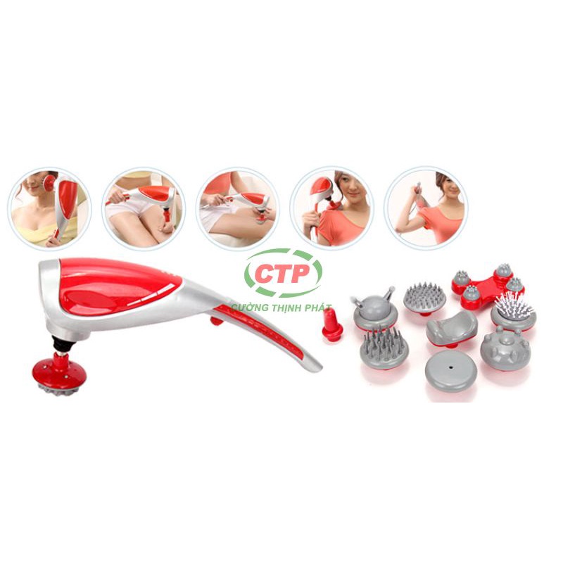 Máy Massage Cầm Tay, Máy Mát Xa Cầm Tay Lưng Cổ Vai Hồng Ngoại 10 Đầu KING MASSAGER