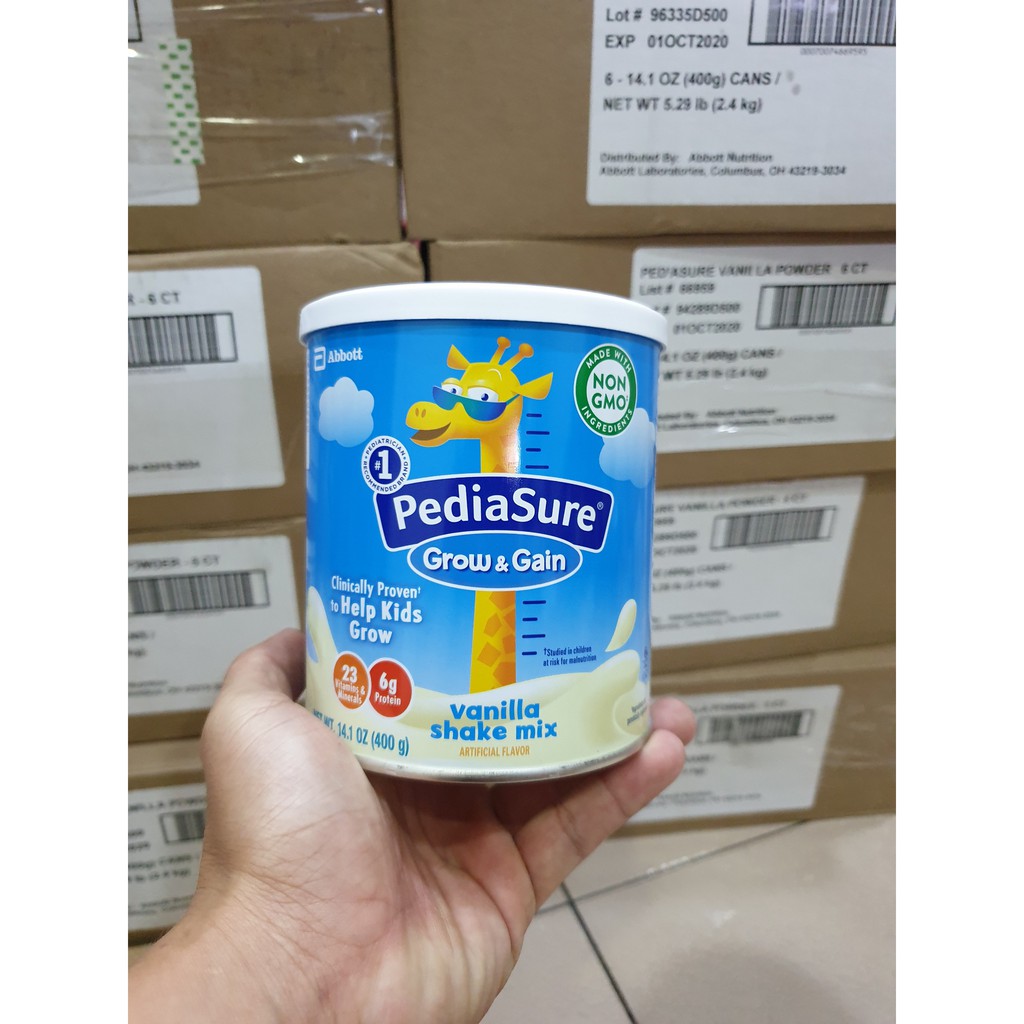 Sữa bột Pediasure Grow &amp; Gain hương Vanilla hộp 400g của Mỹ