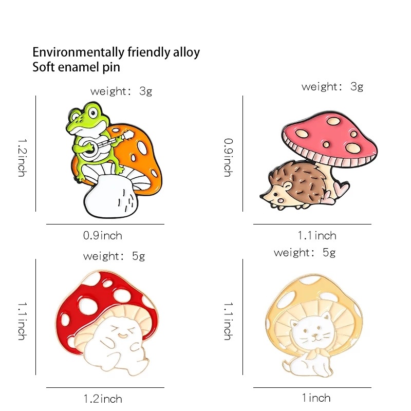 Pin cài áo nấm lùn cute - GC283