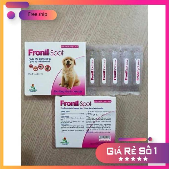 [FreeShip] Trị Ve, Rận Bọ Chét cho chó mèo Fronil Spot - ống lẻ 0.7ML