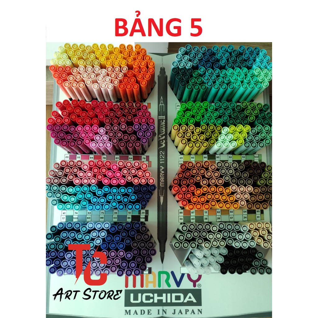 [TC Art Store] (BẢNG 5) Bút Brush Marker Marvy Uchida Le Plume II MÀU SỐ 80-99