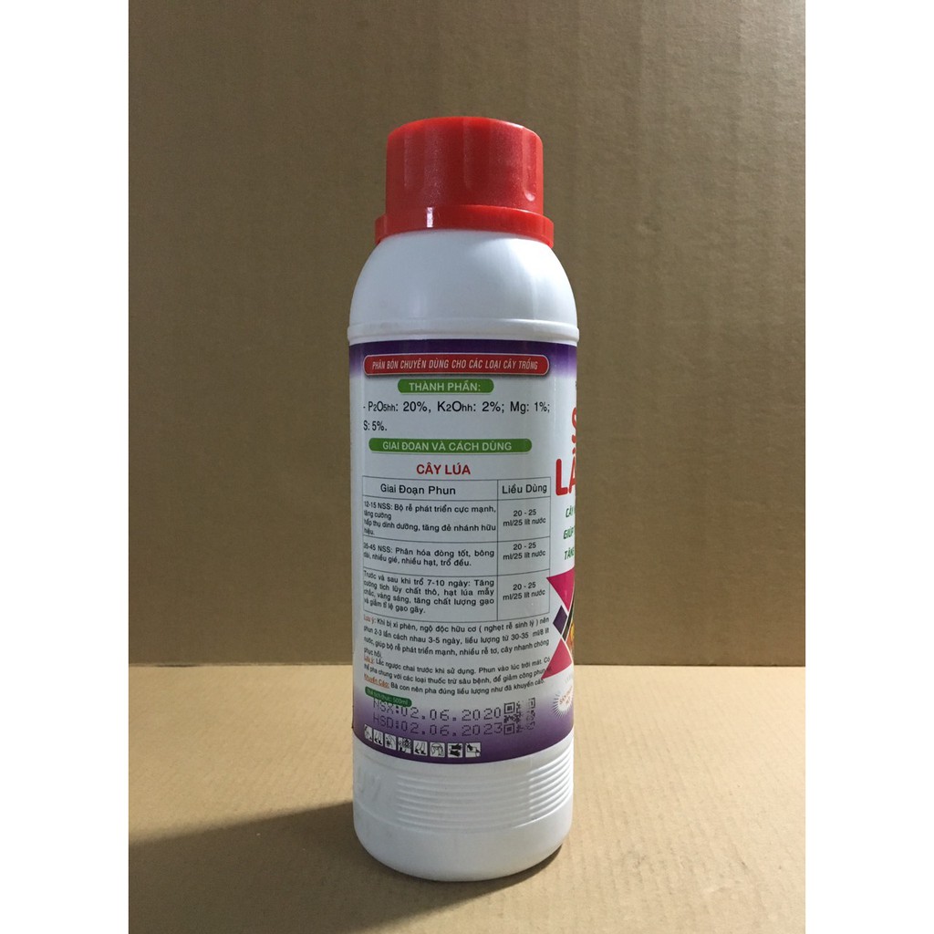 PHÂN BÓN LÁ SIÊU LÂN ĐỎ , CHAI 500 ML
