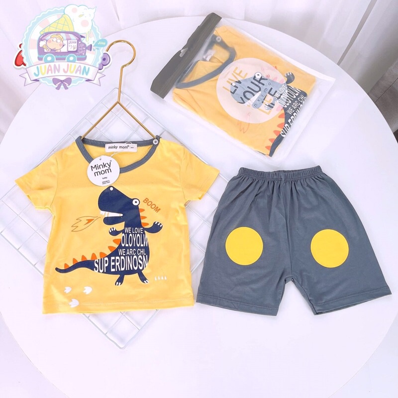 Đồ Bộ Bé Trai, Bé Gái Minky Mom Vải Thun Lạnh, Bộ Cộc Tay Cho Bé Mặc Nhà, Bộ Quần Áo Trẻ Em Dễ Thương Mùa Hè.