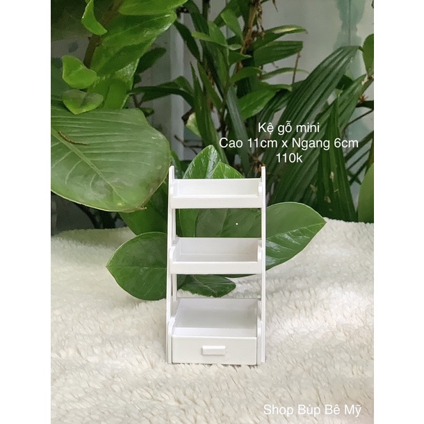 Kệ gỗ mini trang trí nhà búp bê size 1/12