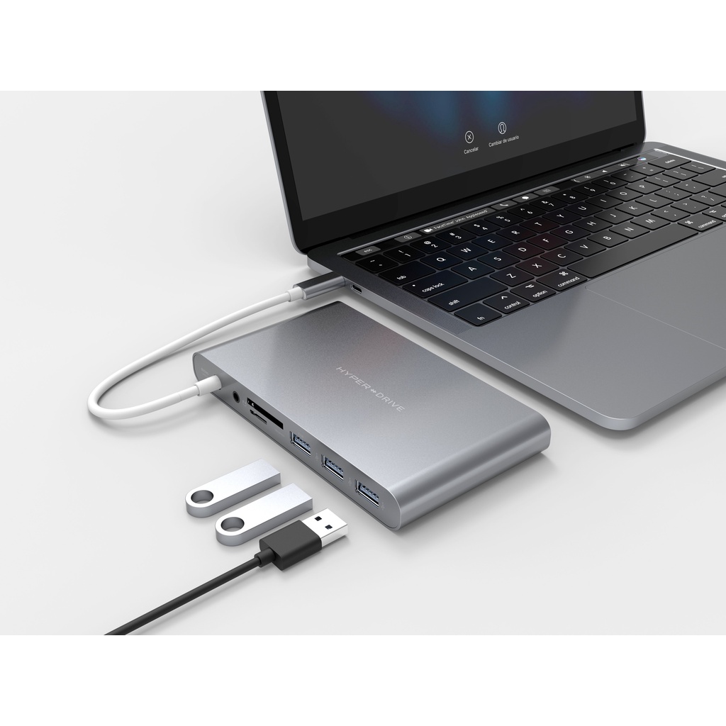 Cổng Chuyển HYPERDRIVE ULTIMATE 11port USB-C HUB For MACBOOK PRO, PC & DEVICES - GN30