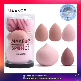 Hộp 5 Bông Mút Trang Điểm MAANGE Mềm Mịn Dùng Tán Kem Nền Dành Cho Nữ