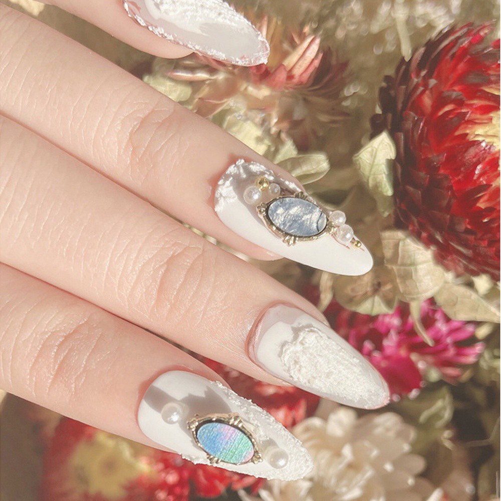 Bộ 10 Đá Giả Hợp Kim Tự Đính Trang Trí Móng Tay 3D