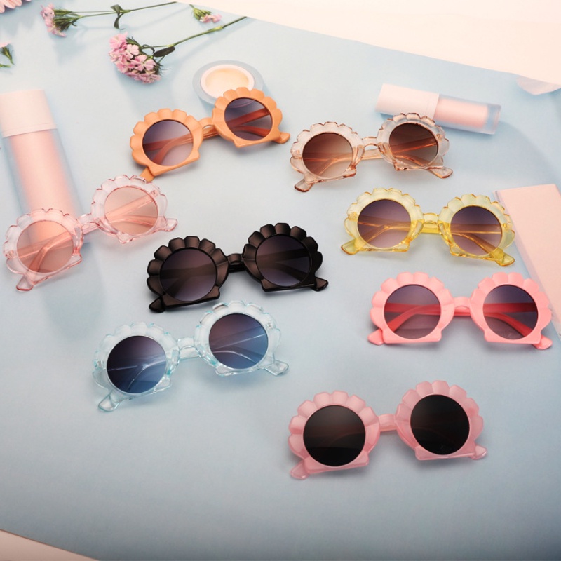 Kính Mát Gọng Vỏ Sò Màu Sắc Kẹo Ngọt Thiết Kế Thời Trang Cho Trẻ Em