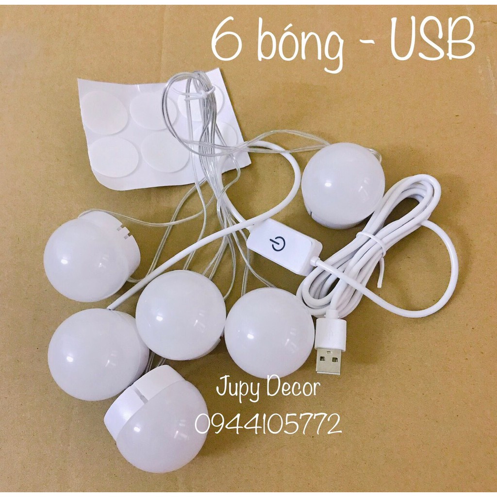 Đèn dán gương trang điểm / đèn gương / đèn led dán gương bằng keo 2 mặt không cần khoan đục lỗ