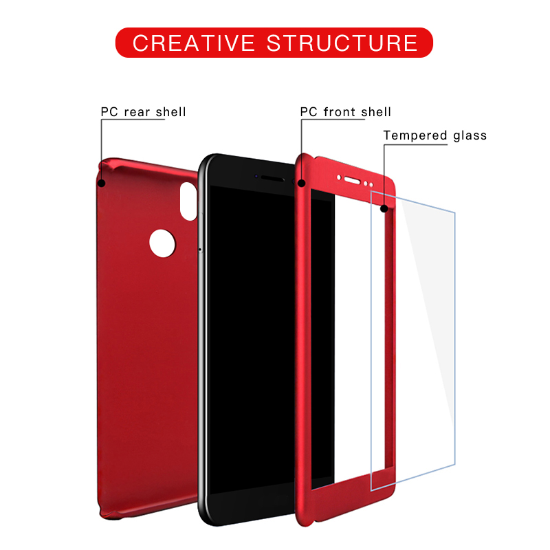 ốp điện thoại Kèm Kính Cường Lực Bảo Vệ 360 Độ Cho Xiaomi Redmi 9 9a 9c 10x Redmi Note 9