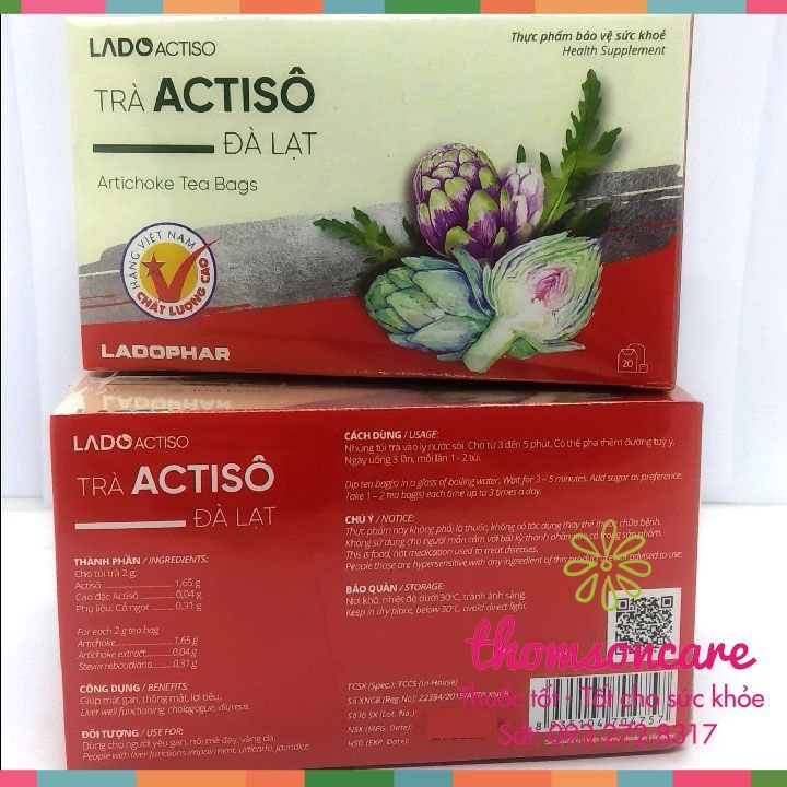 Trà Actiso Đà Lạt - Hộp 20 túi lọc - hỗ trợ Mát gan, lợi tiểu Actisô Ladophar | BigBuy360 - bigbuy360.vn