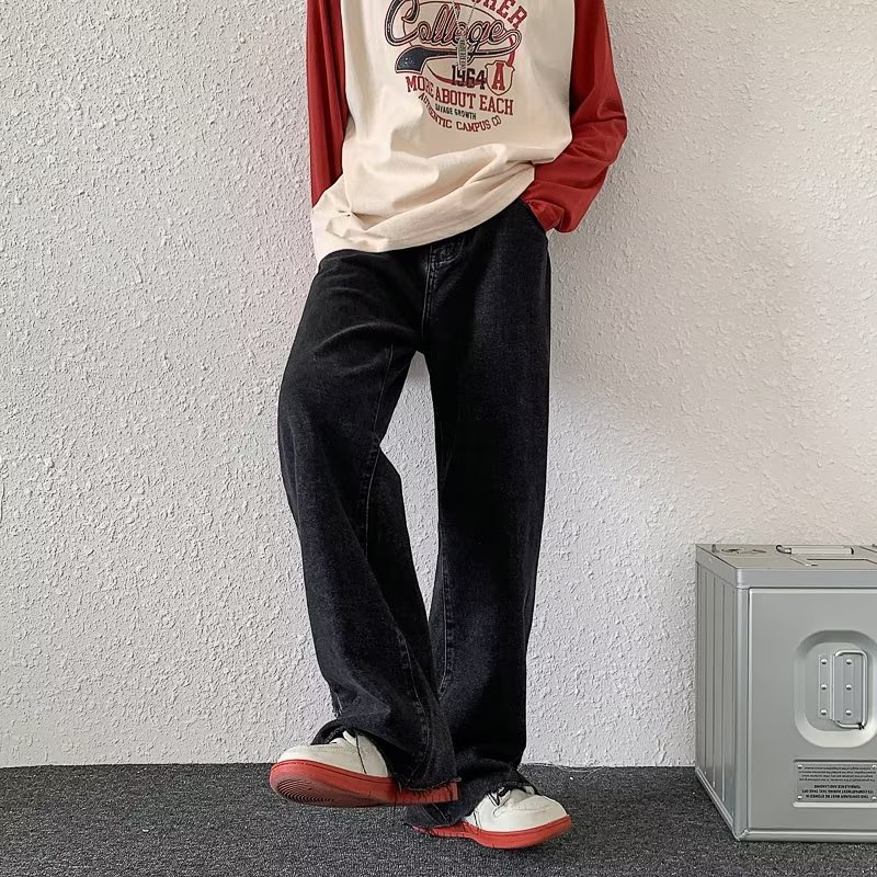 Quần Jean Dài Màu Sắc Đơn Giản Phong Cách Hip Hop Hàn Quốc Thời Trang Cho Nam Size S-3XL