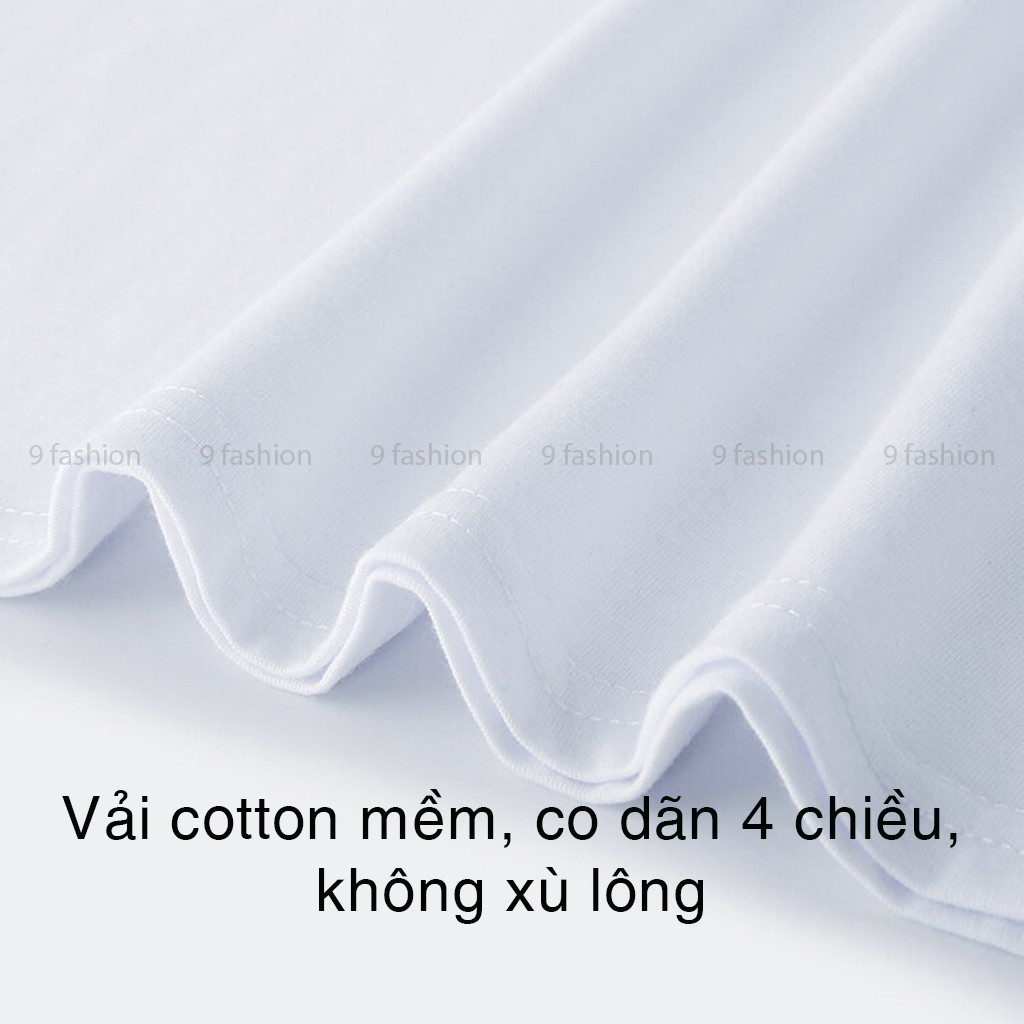 Áo unisex nam tay ngắn cổ lọ 9 Fashion A07 áo thun tay ngắn cổ lọ form rộng kiểu Âu chất vải cotton mềm in hình CÁ VOI