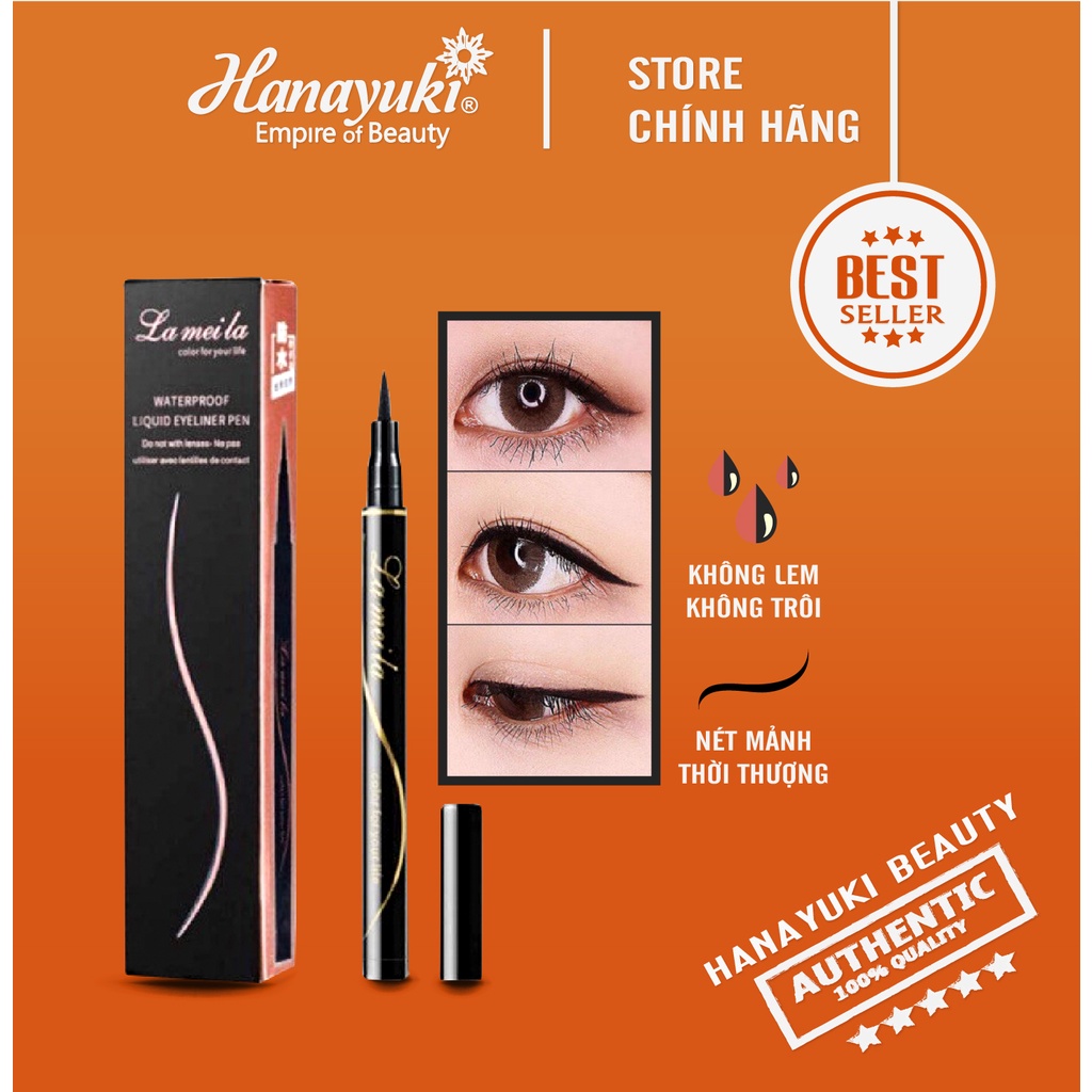 Sỉ- Bút kẻ mắt Lameila không trôi, chống thấm nước chính hãng (vỏ đen)- HANAYUKI BEAUTY