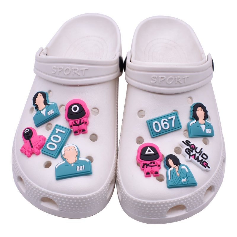 Phụ kiện khóa giày Crocs Jibbitz bằng cao su PVC mềm hình hoa trang trí DIY