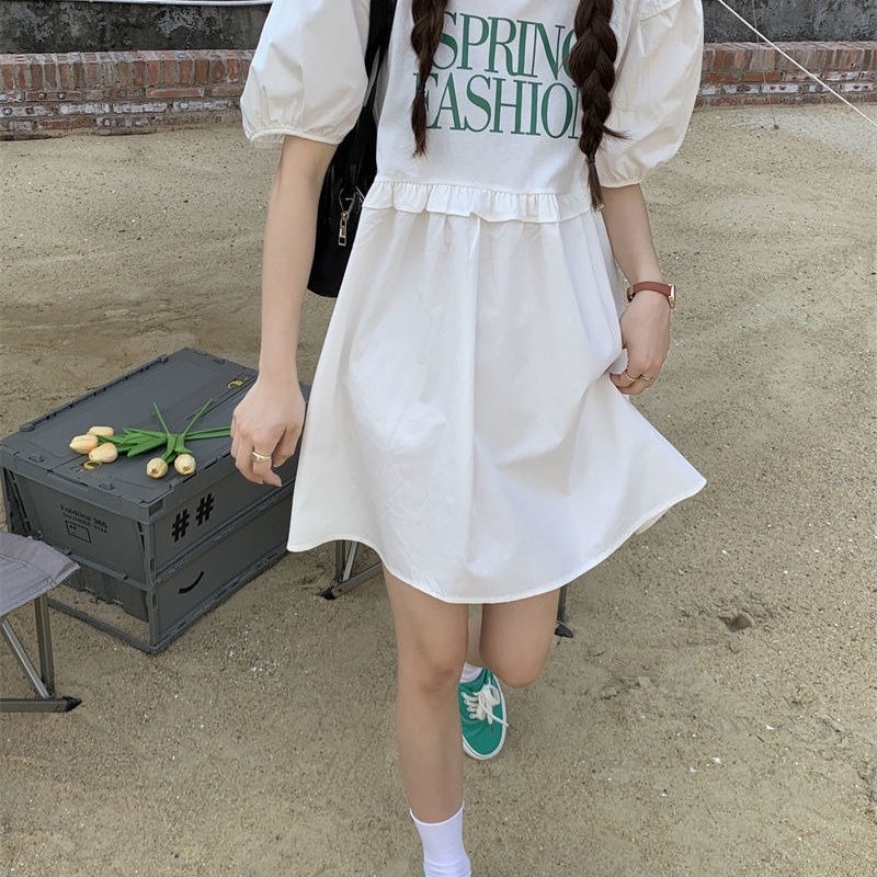 Đầm Tay Phồng Dáng Rộng Thời Trang Mùa Hè Pháp Cho Nữ