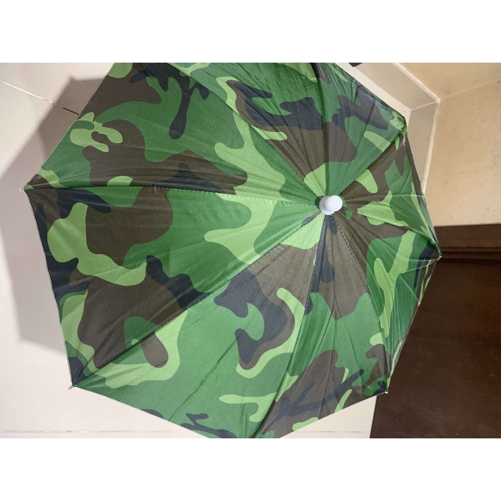 HY Mũ Ô dù cá nhân đội đầu du lịch câu cá màu dàn di, màu lính đường kính 82cm có dây buộc