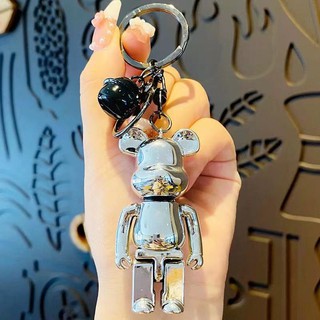 Móc chìa khóa hình Be@rbrick mini mạ màu gradient độc đáo