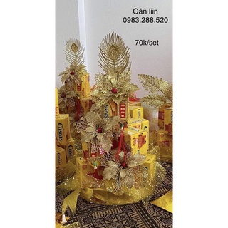 Combo hoa TRANG TRÍ TẾT tháp bánh mẫu 2(không kèm bánh)