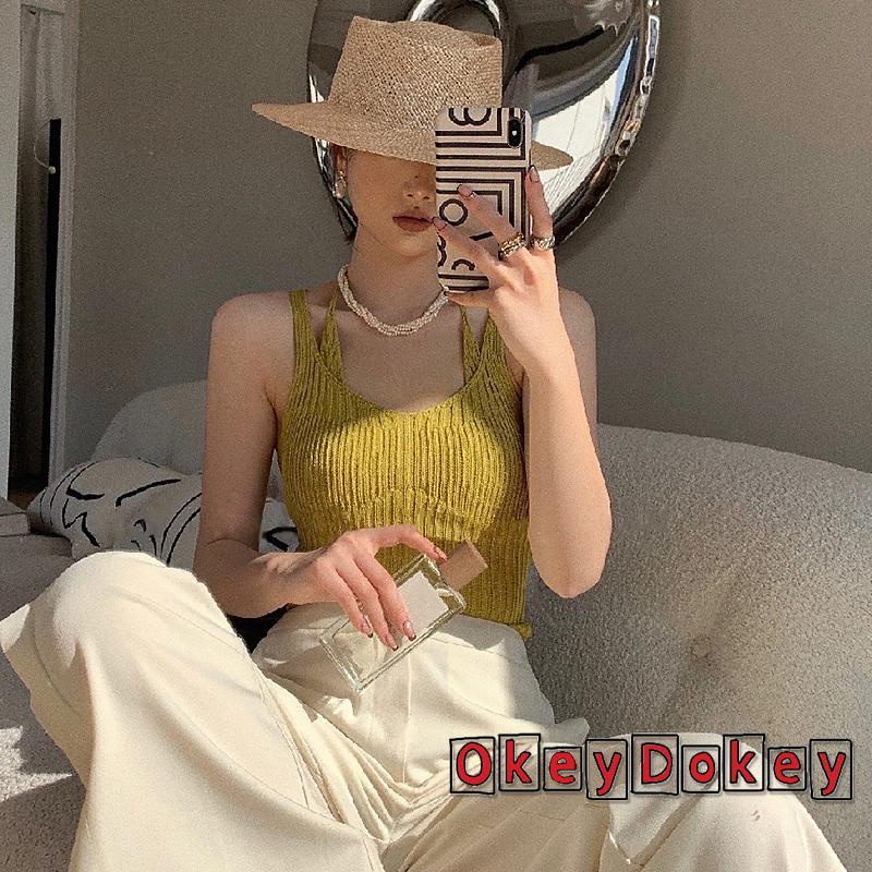 Áo Dệt Kim Hai Dây Màu Sắc Thời Trang Mùa Hè Cho Nữ