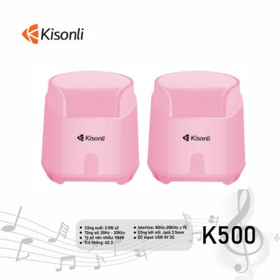 Loa 2.0 Kisonli K500 Pink LED