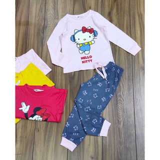 Bộ cotton đại dài tay HM bé gái size 9-14 , form từ 23kg - 45kg mặc thoải mái