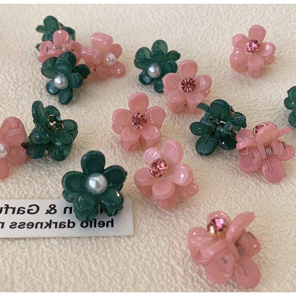 Larosa: Set 2 kẹp tóc hoa nhí đính ngọc phong cách Hàn Quốc [PKT133]
