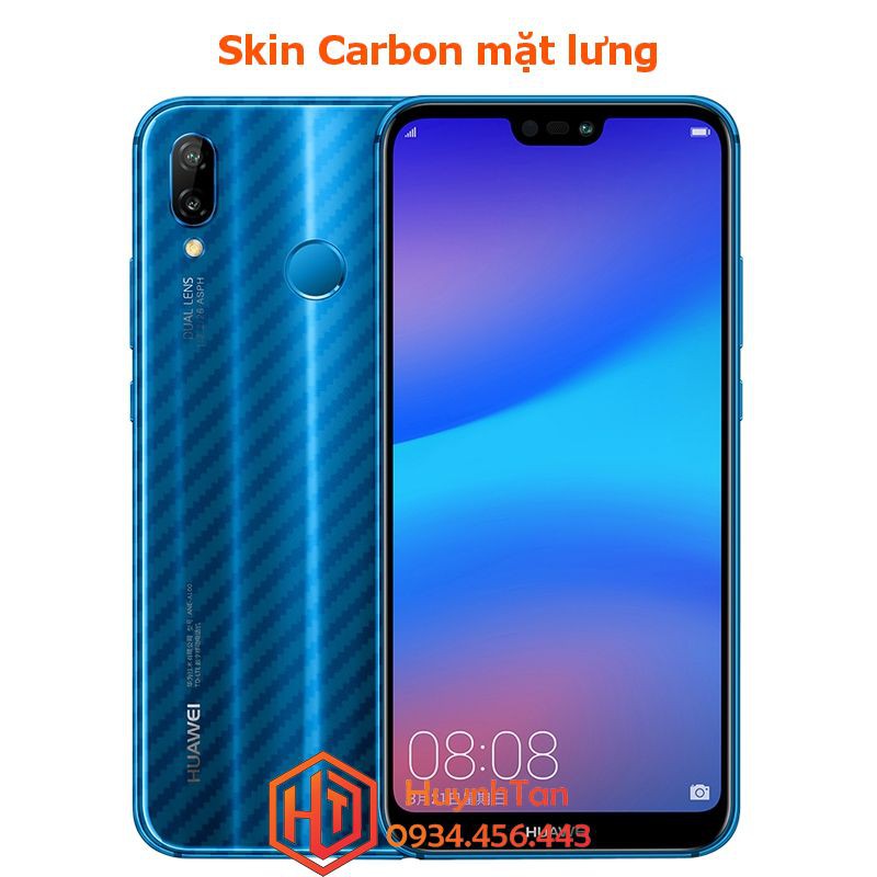 Miếng dán decal carbon mặt sau  Huawei Nova 3E / P10 lite / Nova 3 / Nova 3i chống trầy mặt lưng, chống bám vân tay