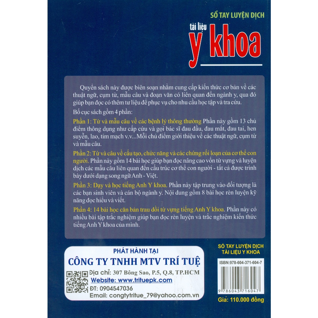 Sách - Sổ Tay Luyện Dịch Tài Liệu Y Khoa (Anh - Việt)