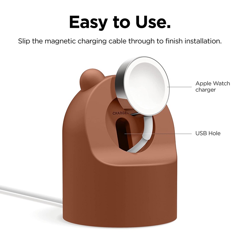 Đế Sạc Silicone Cho Đồng Hồ Thông Minh Apple Watch Series 7 45mm 41mm 6 5 4 / 3 / 2 / 1 44mm / 42mm / 40mm / 38mm