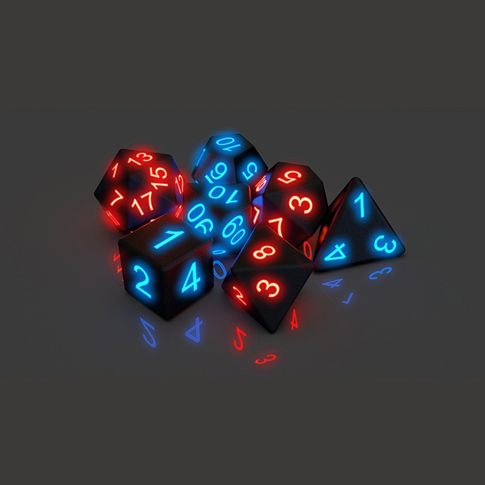 7pcs/set The Electronic Dice ngầu nhiều màu cao cấp D20 Glow LED Dices Magic Trick Pixels DND Board Role Playing Game MTG Table Games Best Dice Games for Any Party and Events