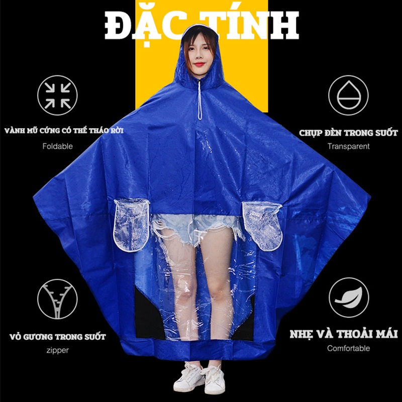 Áo Mưa đôi, Cực Dày Áo Mưa Xe Máy Nam Nữ áo Mưa Người Lớn Oxford Vải áo Mưa Cực Lớn