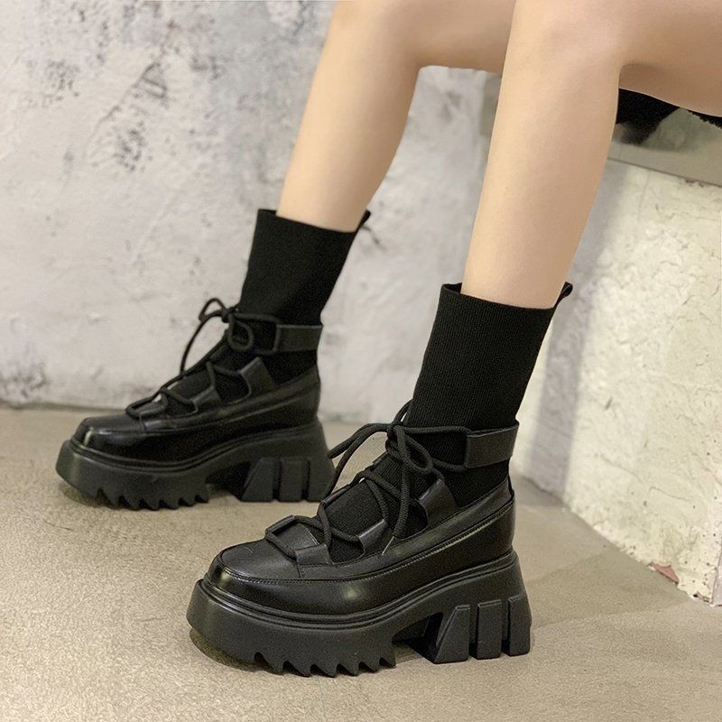 (sẵn 38 đen)ORDER 10-14ng_ Boot chun đế đinh 6cm (có ảnh thật) | BigBuy360 - bigbuy360.vn