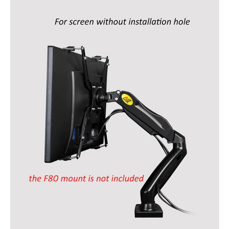 Bộ tay kẹp màn hình máy tính,KẸP MÀN HÌNH CHO MÀN HÌNH KHÔNG CÓ LỖ BẮT VÍT FB1 (17&quot;- 27&quot;)