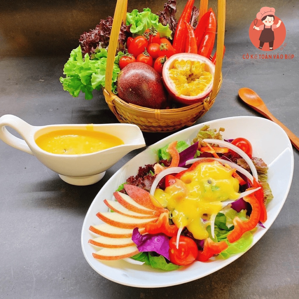 Sốt chanh leo siêu ngon, ăn kèm salad, hoa quả, an toàn, tiện lợi