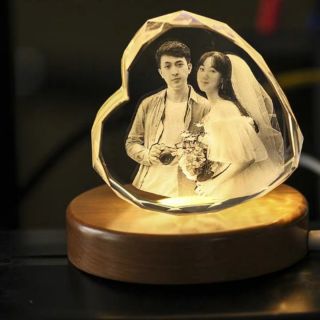Trái tim pha lê, quà tặng pha lê, đèn ngủ, quà lưu niệm