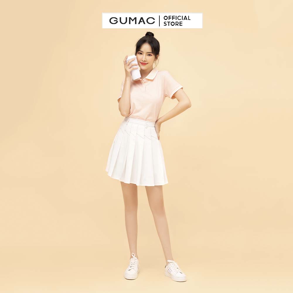 [Mã WABRGM11 giảm 10% đơn 250K] Áo polo nữ phối cổ sọc viền GUMAC nhiều màu, thanh lịch ATB812 | BigBuy360 - bigbuy360.vn