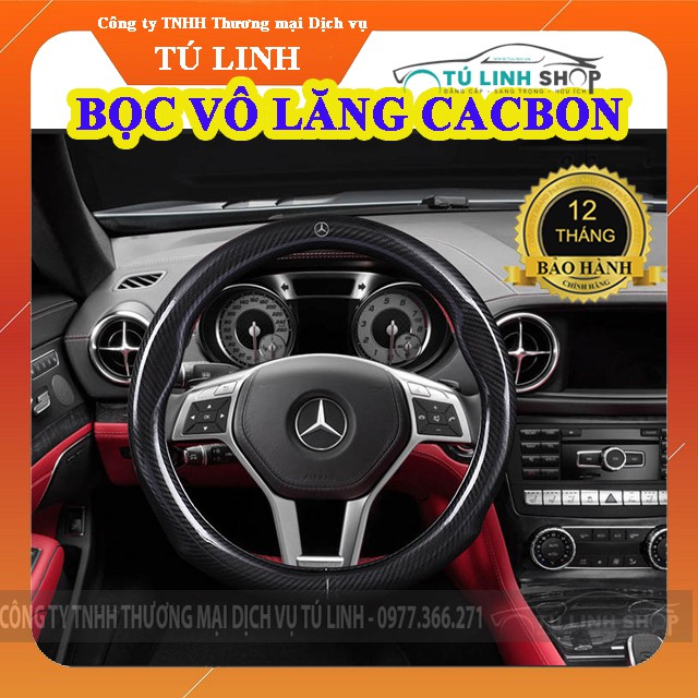 Bọc vô lăng Cacbon cao cấp full logo các Hãng xe