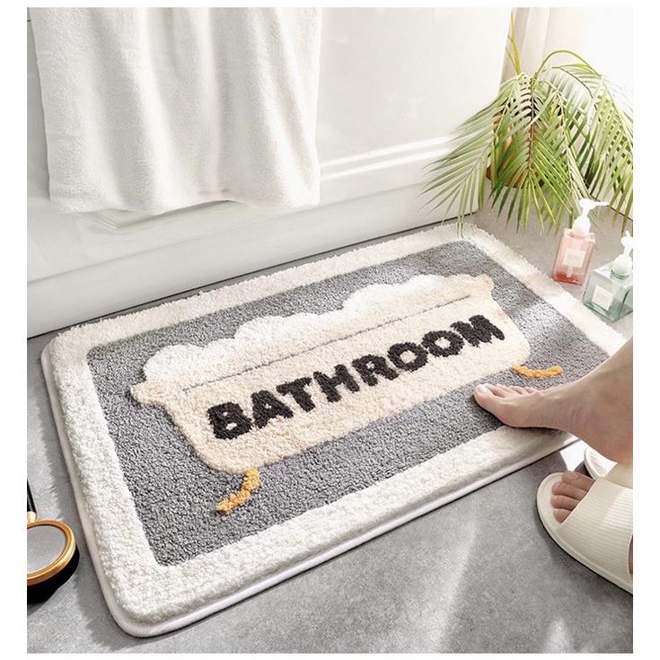 Thảm chùi chân siêu thấm cao cấp mẫu Bathrom