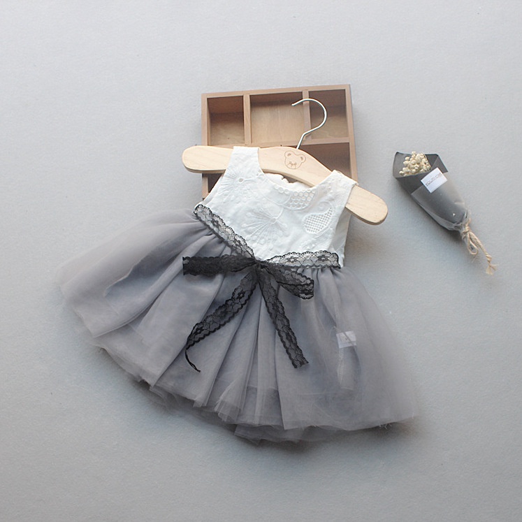 Đầm bé gái ren dễ thương Bowknot váy cho bé gái 1-4 tuổi