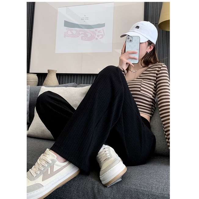 Quần ống rộng Lưng Cao 5 Màu Sắc Lựa Chọn Thời Trang Hàn Quốc Cho Nữ