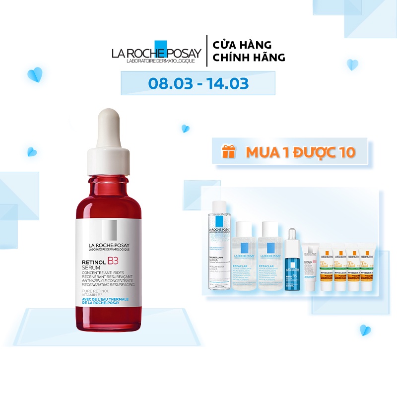 Bộ Tinh Chất Giúp Tái Tạo Da, Giảm Thâm Nám và Nếp Nhăn Trên Da Làm Đều Màu Da La Roche-Posay RETINOL B3 SERUM