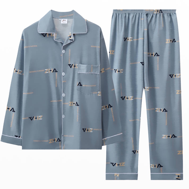 Set đồ ngủ mặc ở nhà vải cotton dài tay họa tiết hoạt hình thời trang xuân thu cho nam