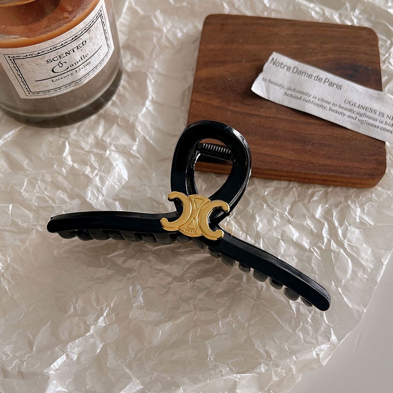 Kẹp Tóc Hình Cá Mập Màu Đen Phong Cách Retro 2022 Cho Nữ