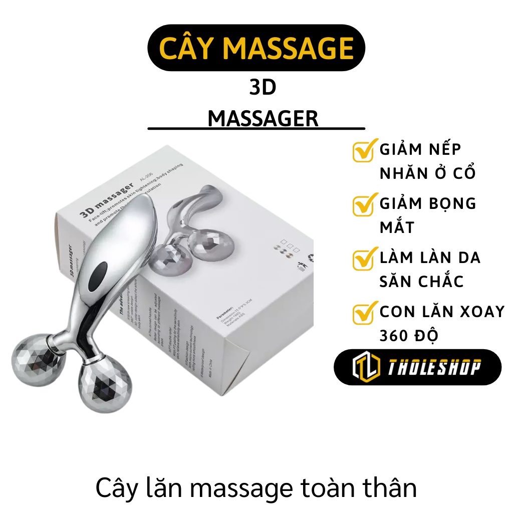 Cây Lăn Massage - Dụng Cụ Mát Xa Mặt  3D Hàn Quốc Nâng Cơ Và Thon Gọn Mặt 4212