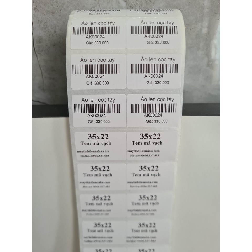 Decal in tem mã vạch nhiệt 35x22