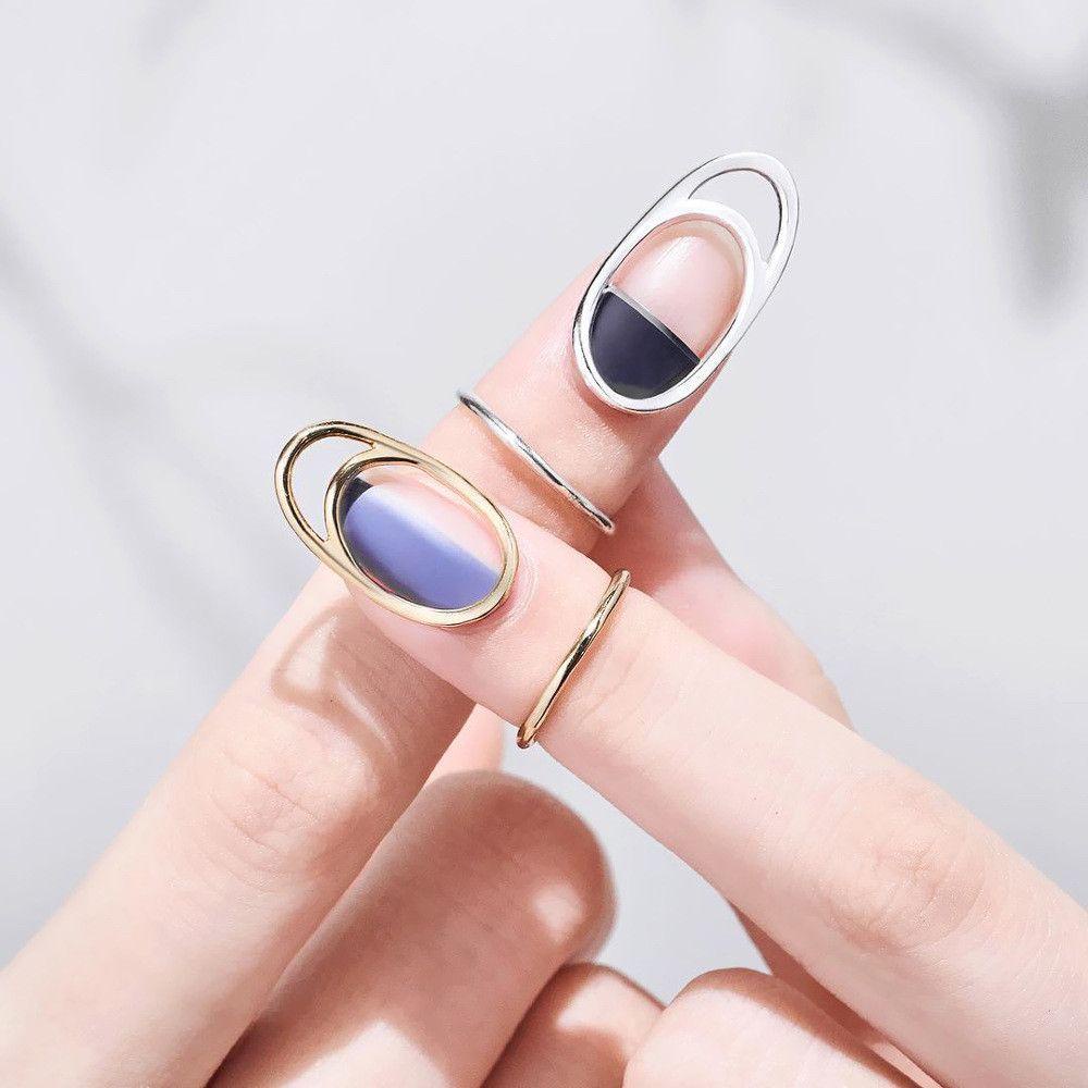 EUCA Nhẫn Đeo Ngón Tay Màu Vàng / Bạc Thiết Kế Độc Đáo
